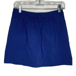 J. Crew Blue Pleated Waist Stretch Skirt